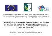 Miniaturka artykułu Remont wraz z modernizacją ogólnodostępnego placu zabaw dla dzieci na terenie Ośrodka Wypoczynkowego Brzeżnica w miejscowości Brynek