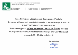 Miniaturka artykułu KRUS – punkt informacyjny