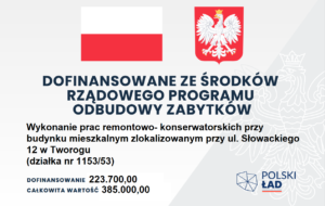 Miniaturka artykułu Wykonaniem prac remontowo- konserwatorskich przy budynku mieszkalnym zlokalizowanym przy w Tworogu